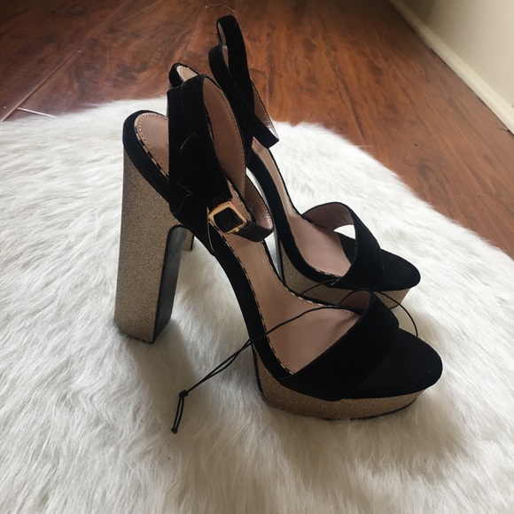 Betsey Johnson Glitter Platform Heels - Picture 2 of 3